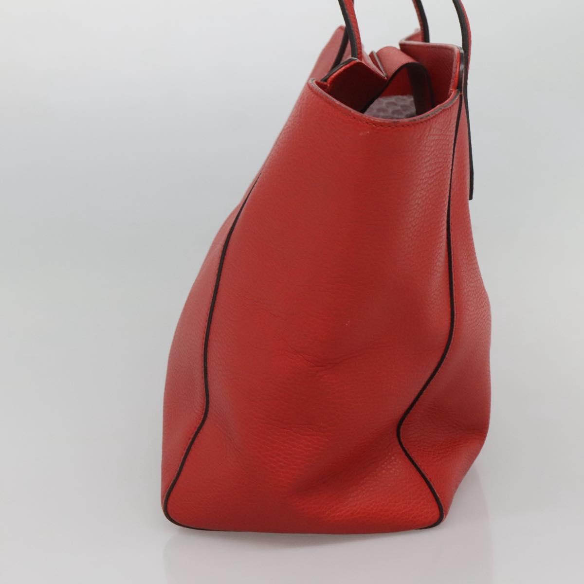 GUCCI Tote Bag Leather Red Gold 354397 Auth 120046
