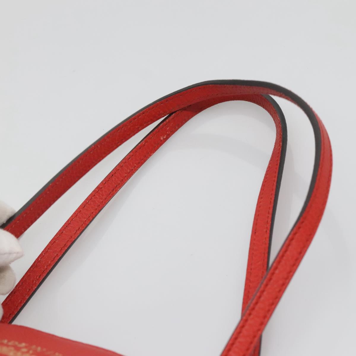 GUCCI Tote Bag Leather Red Gold 354397 Auth 120046