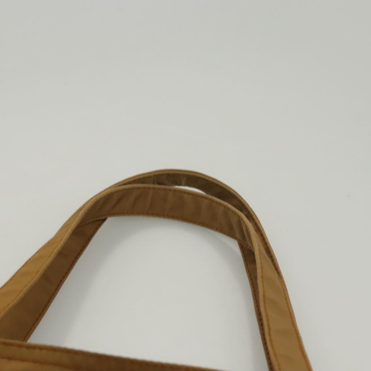 PRADA Tote Bag Nylon Khaki Silver Auth 120103