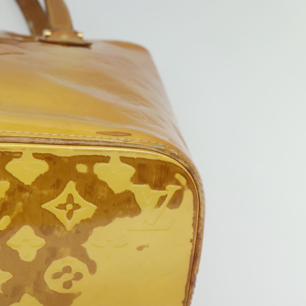 LOUIS VUITTON Monogram Vernis Houston Hand Bag Beige M91004 LV Auth 120112