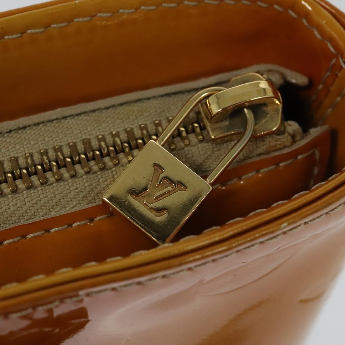 LOUIS VUITTON Monogram Vernis Houston Hand Bag Beige M91004 LV Auth 120112
