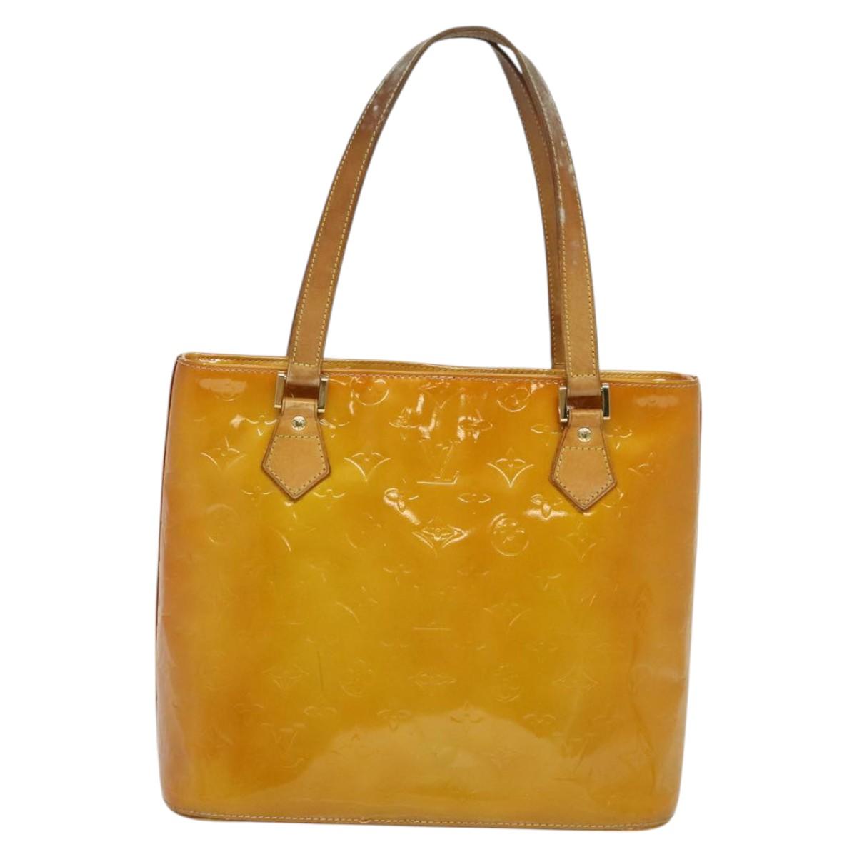 LOUIS VUITTON Monogram Vernis Houston Hand Bag Beige M91004 LV Auth 120112