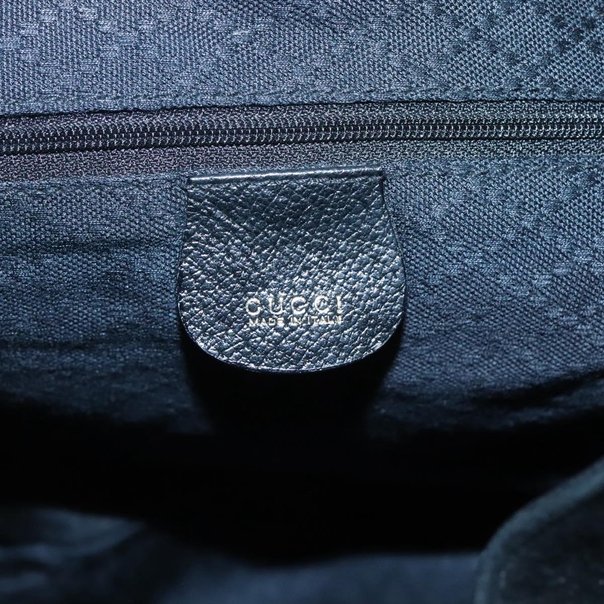 GUCCI Bamboo Backpack Suede Black Gold Auth 120117