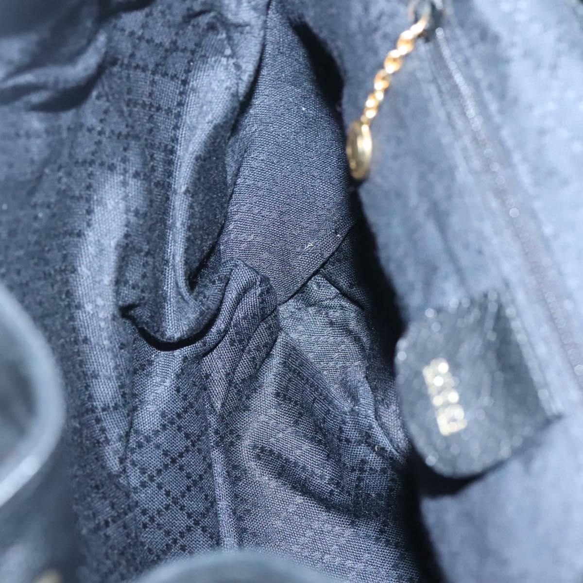 GUCCI Bamboo Backpack Suede Black Gold Auth 120117