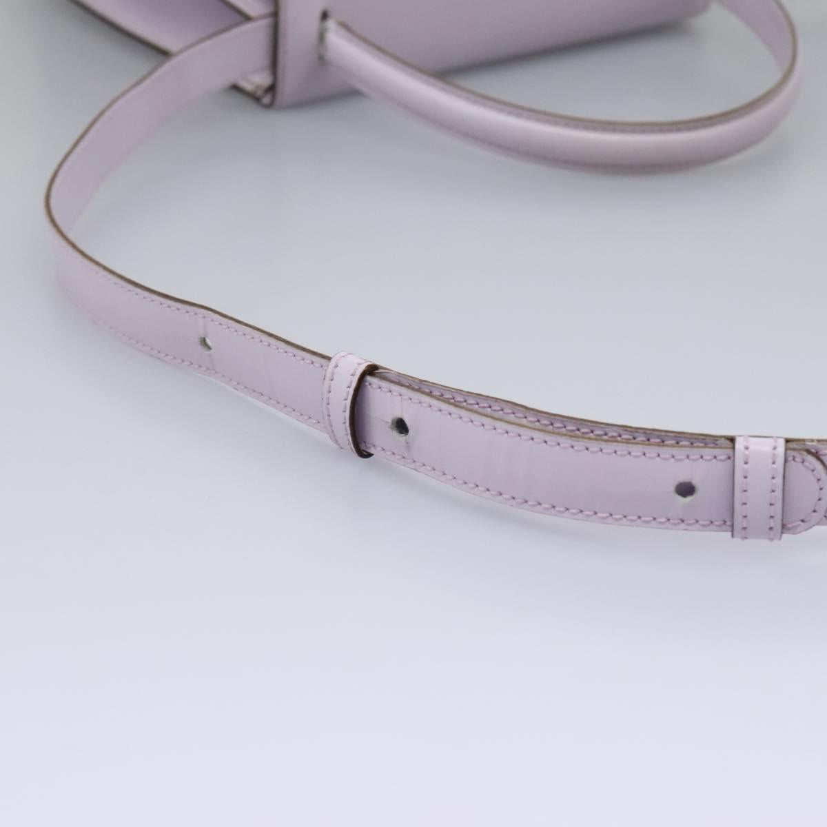 CELINE Hand Bag Leather 2way Purple Gold Auth 120119