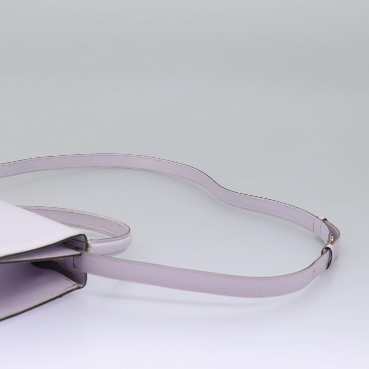 CELINE Hand Bag Leather 2way Purple Gold Auth 120119