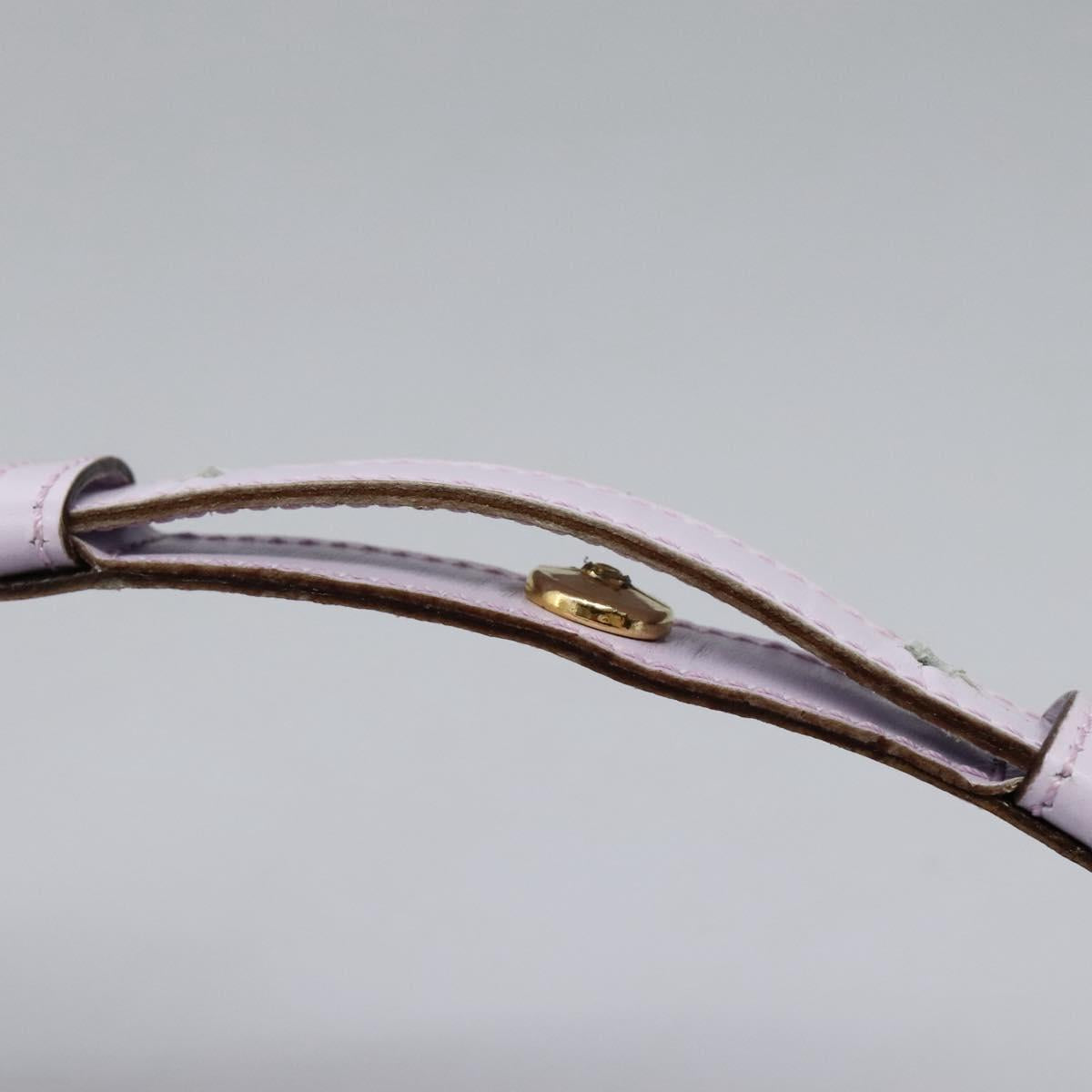 CELINE Hand Bag Leather 2way Purple Gold Auth 120119