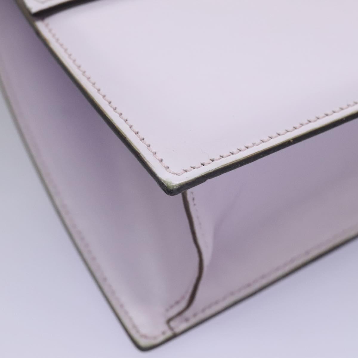 CELINE Hand Bag Leather 2way Purple Gold Auth 120119