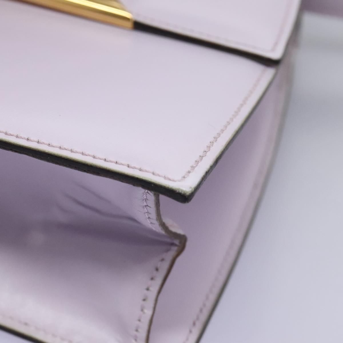 CELINE Hand Bag Leather 2way Purple Gold Auth 120119