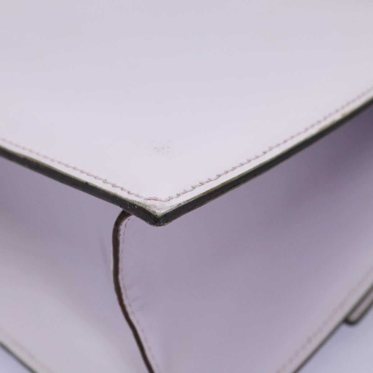 CELINE Hand Bag Leather 2way Purple Gold Auth 120119