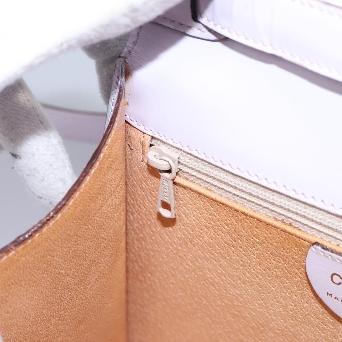 CELINE Hand Bag Leather 2way Purple Gold Auth 120119