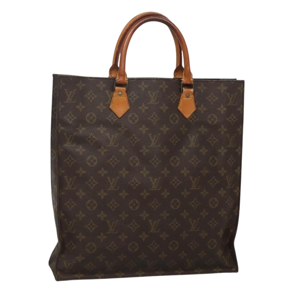 LOUIS VUITTON Monogram Sac Plat Hand Bag M51140 LV Auth 120123