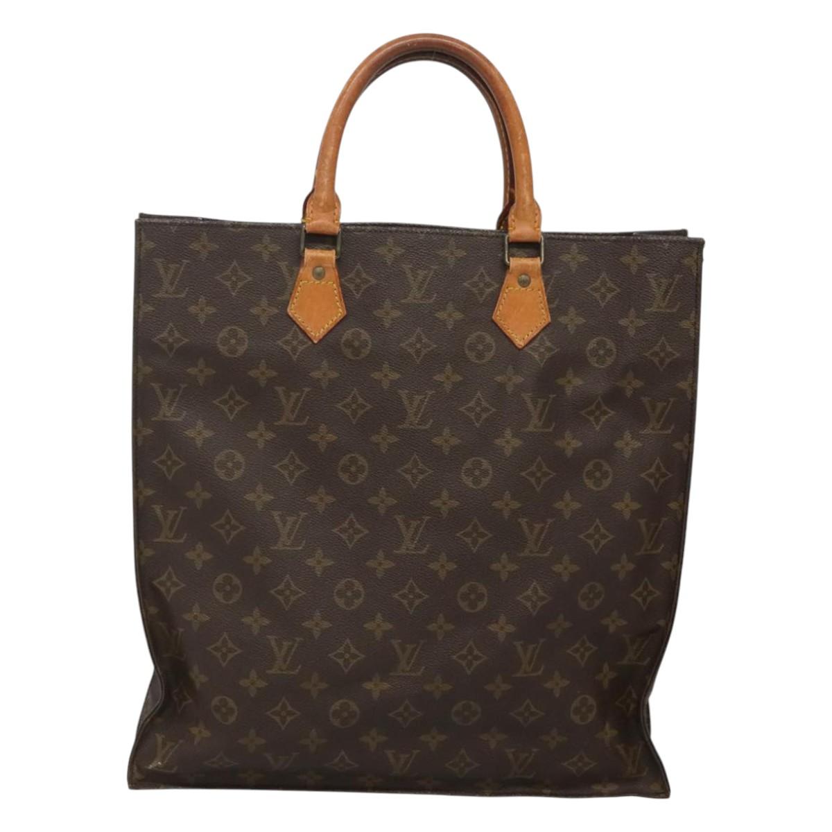 LOUIS VUITTON Monogram Sac Plat Hand Bag M51140 LV Auth 120123