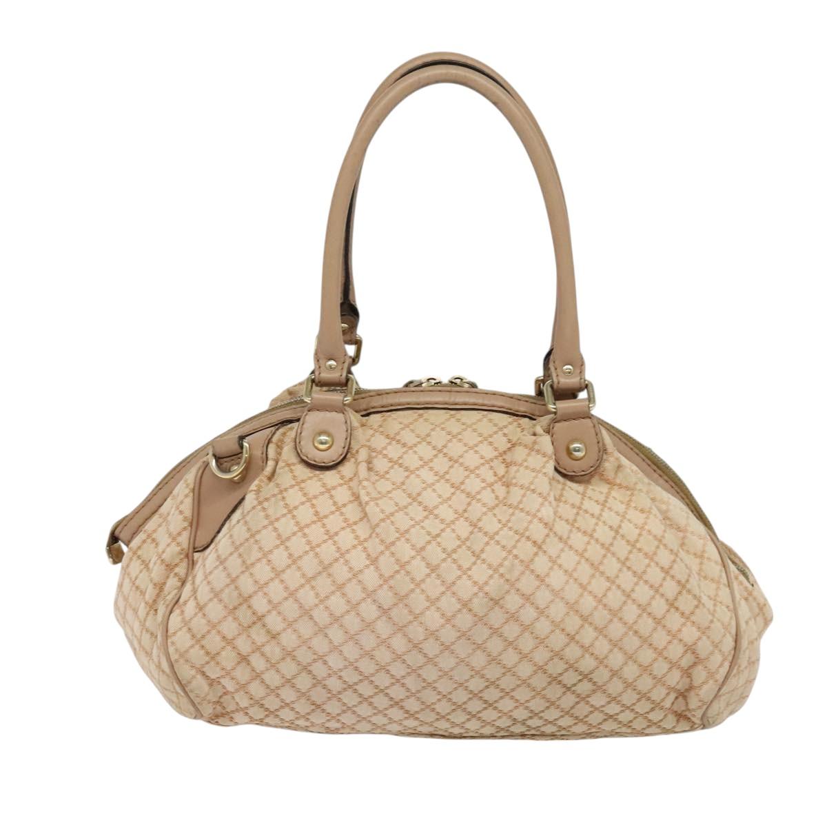 GUCCI Diamante Hand Bag Canvas 2way Beige Gold 223974 Auth 120126