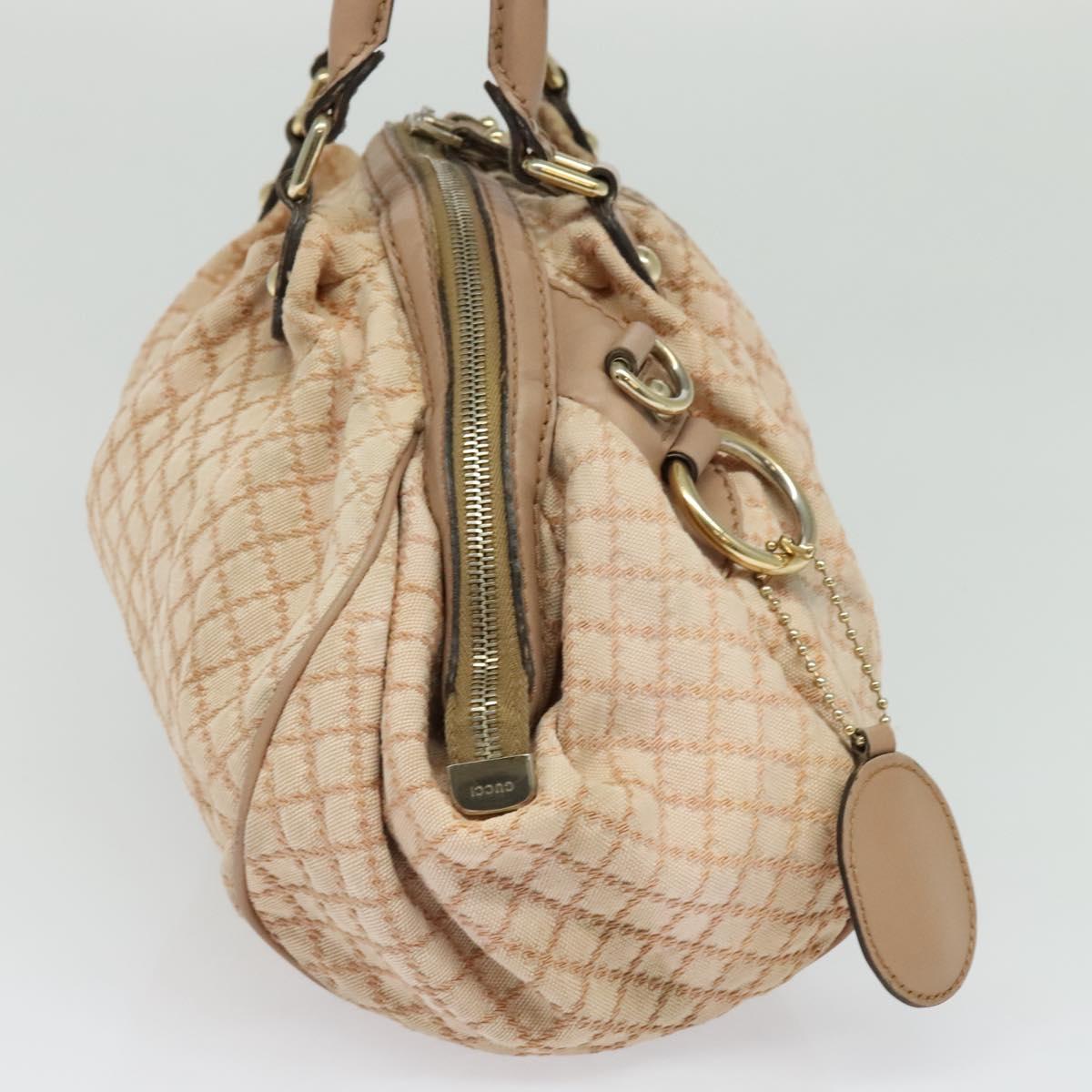 GUCCI Diamante Hand Bag Canvas 2way Beige Gold 223974 Auth 120126