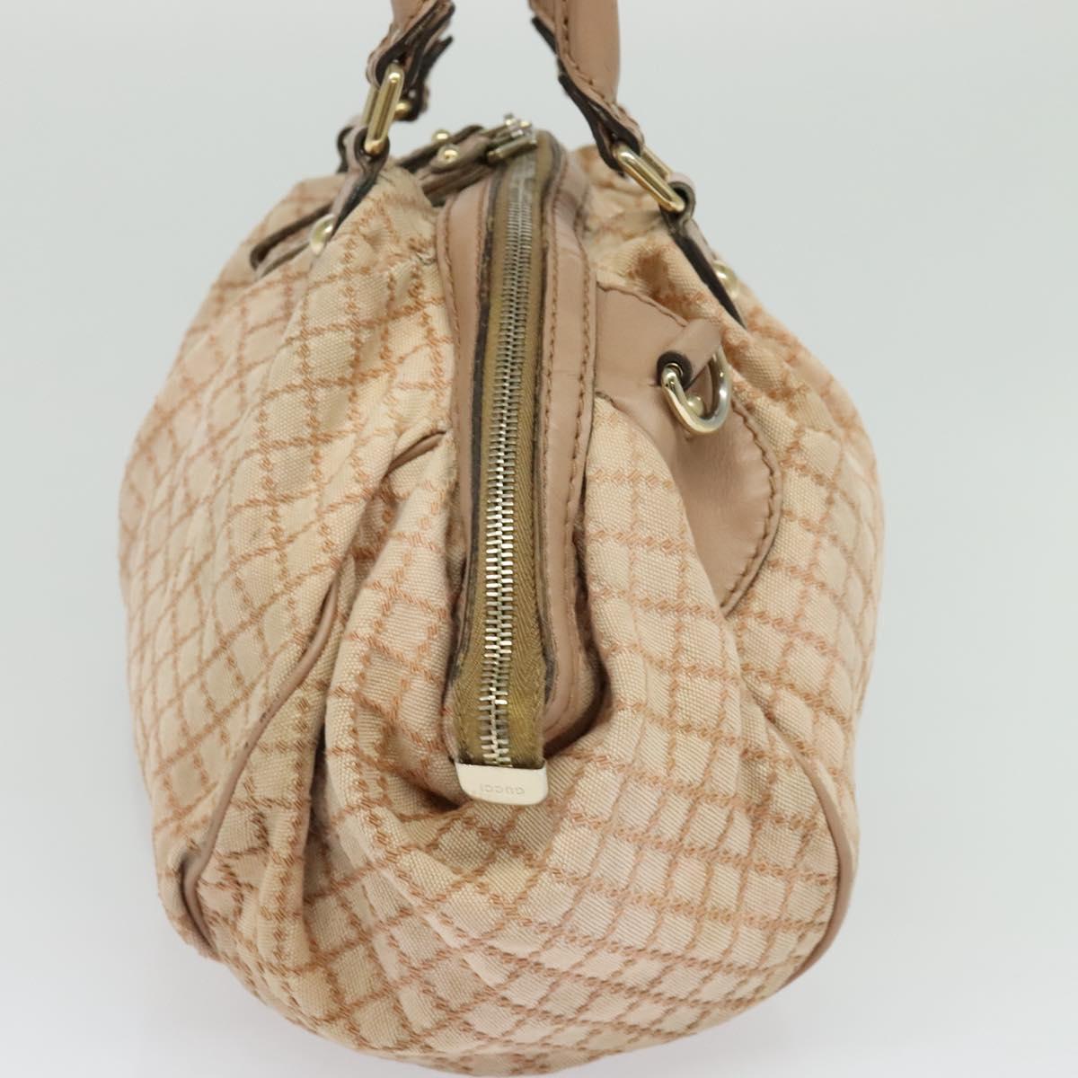 GUCCI Diamante Hand Bag Canvas 2way Beige Gold 223974 Auth 120126
