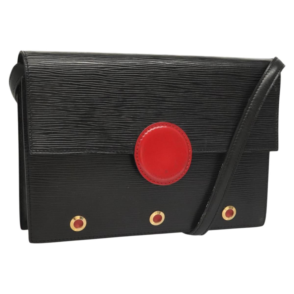 LOUIS VUITTON Epi Hublot Shoulder Bag Black Red M52557 LV Auth 120129