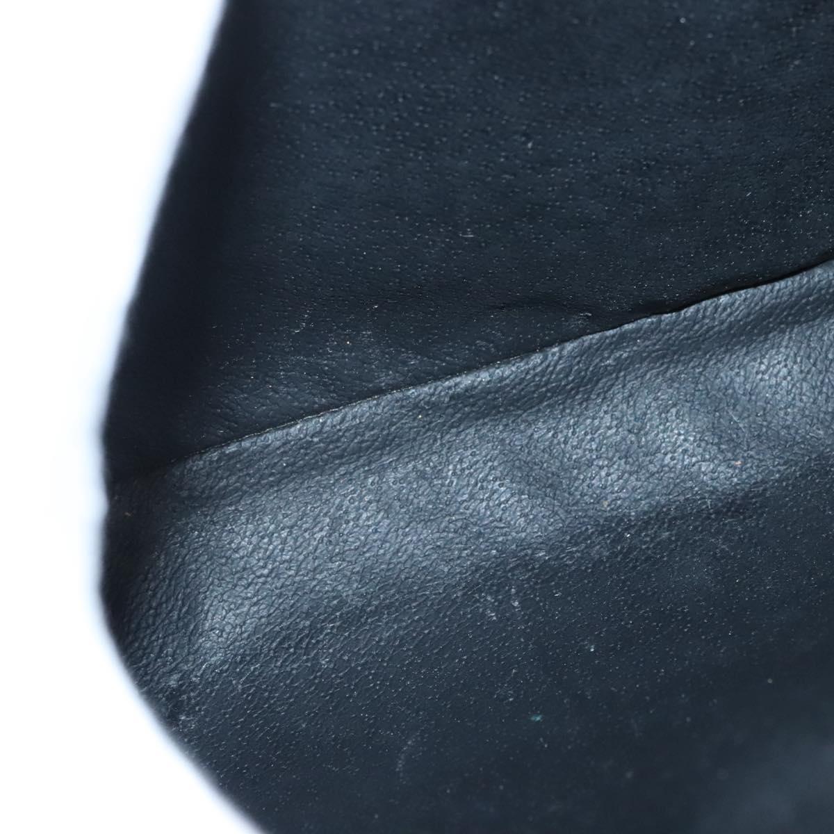 CELINE Macadam Canvas Hand Bag PVC Leather 2way Black Gold Auth 120130