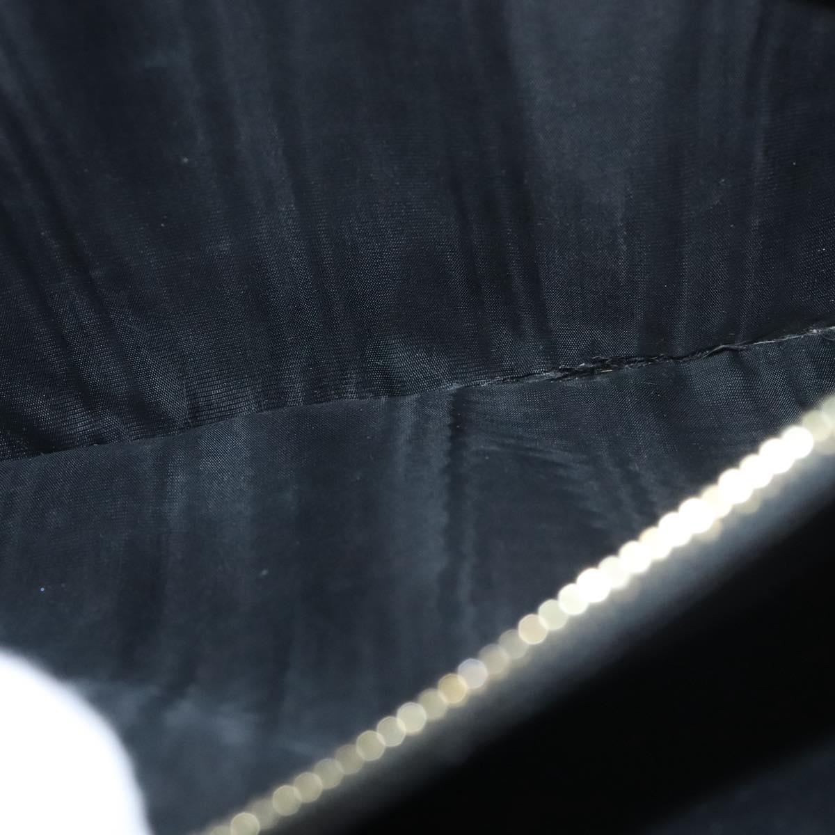 CELINE Macadam Canvas Hand Bag PVC Leather 2way Black Gold Auth 120130