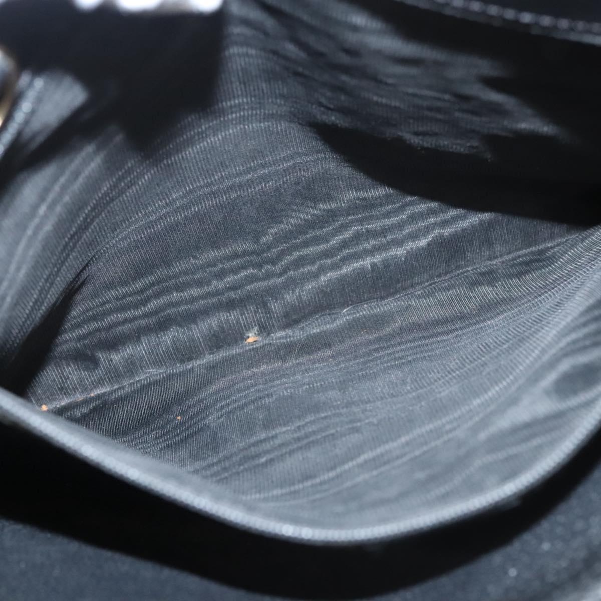 CELINE Macadam Canvas Hand Bag PVC Leather 2way Black Gold Auth 120130