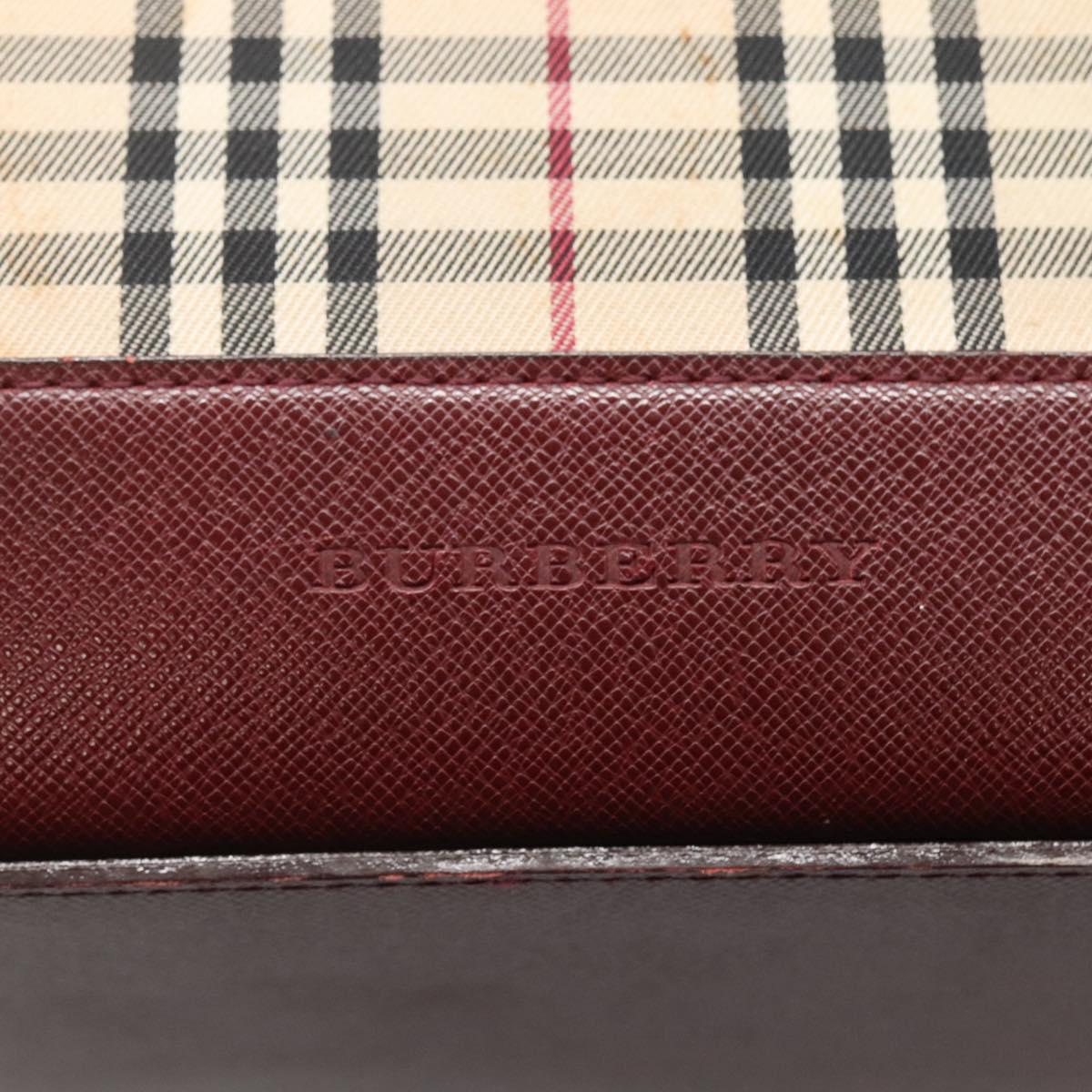 BURBERRY Nova Check Tote Bag Canvas Beige Gold Auth 120144