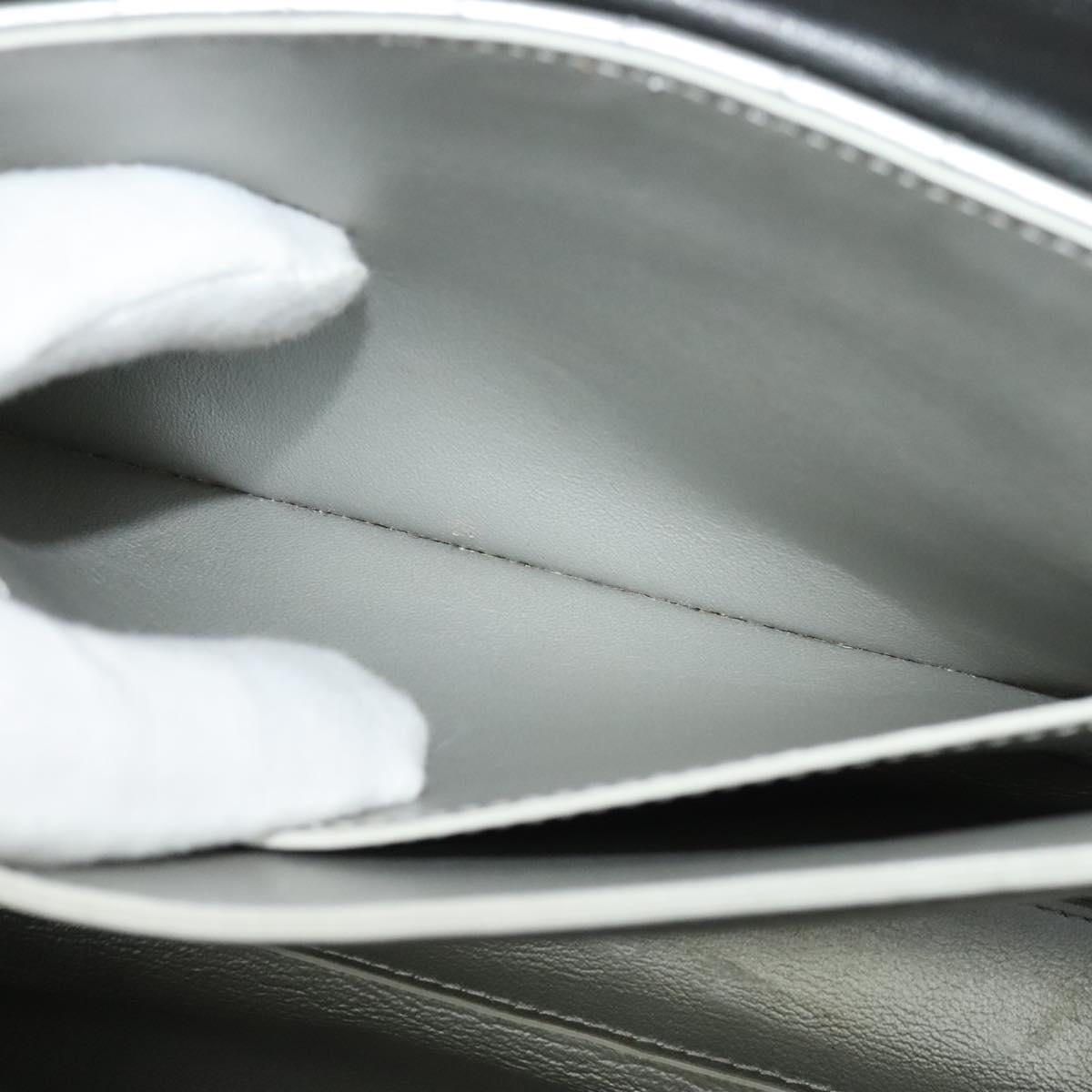 CELINE Chain Shoulder Bag Leather Silver Black gold Auth 120162