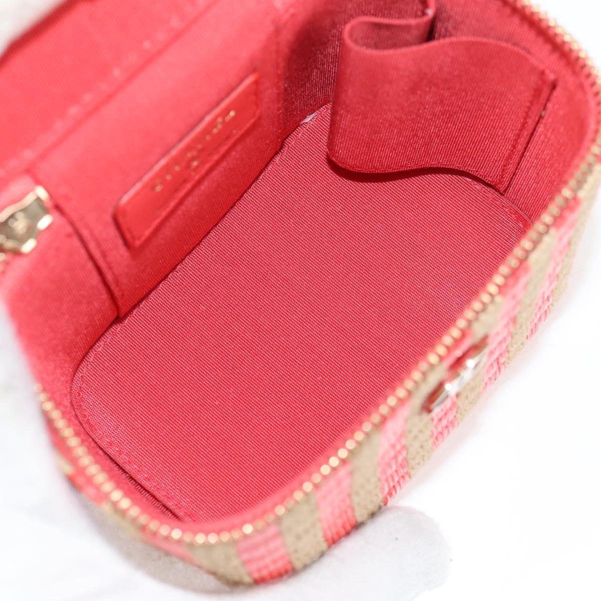 CHANEL Chain Shoulder Bag Straw Beige Gold CC Auth 120168AM