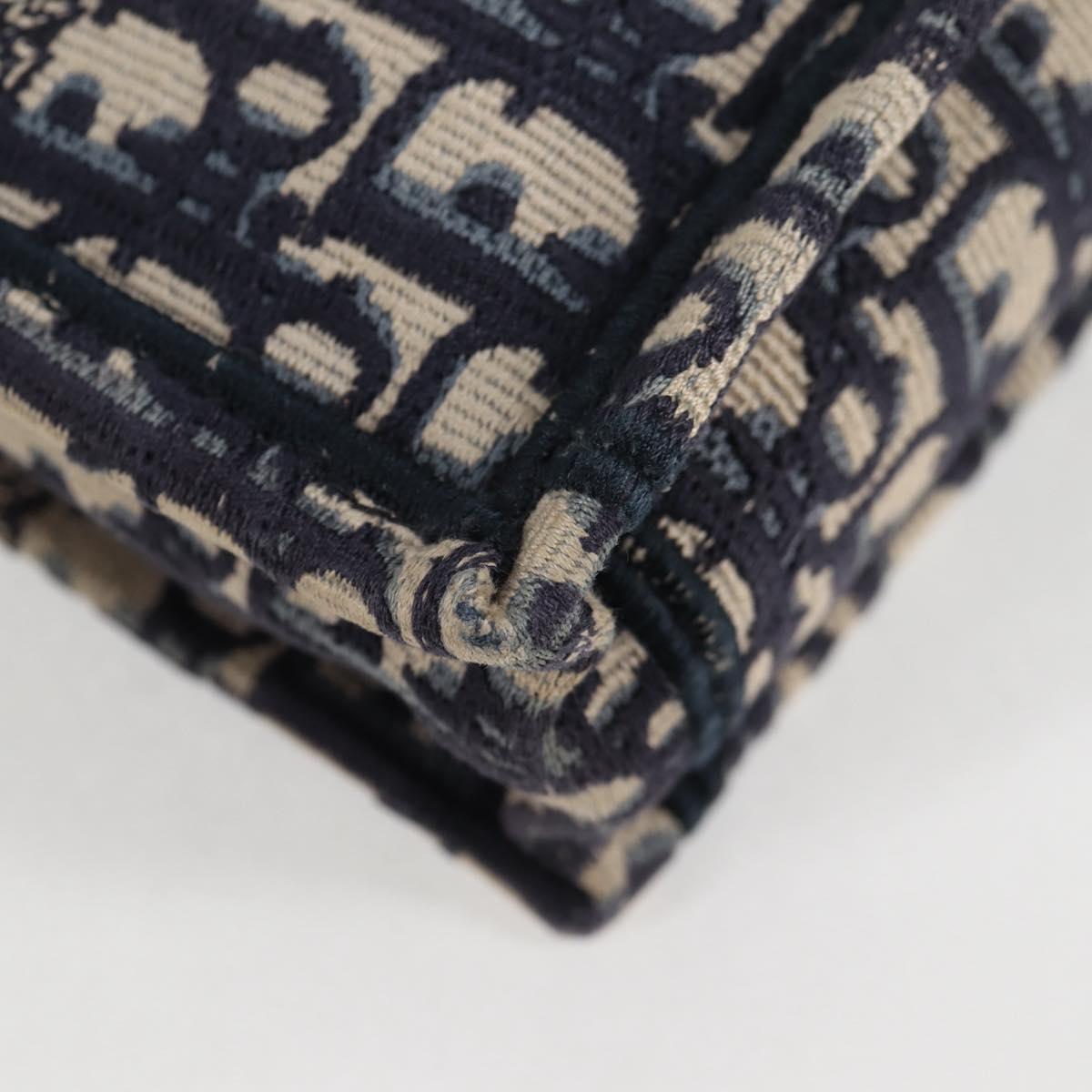 Christian Dior Trotter Canvas Vertical Book Tote Mini Bag Navy Auth 120170AM