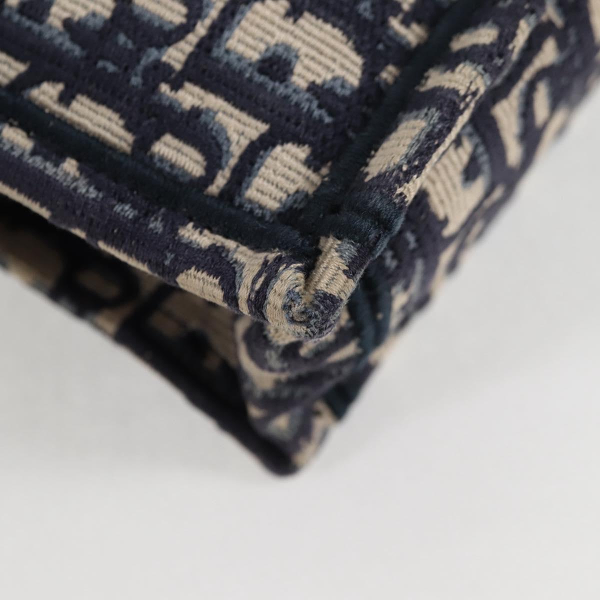 Christian Dior Trotter Canvas Vertical Book Tote Mini Bag Navy Auth 120170AM