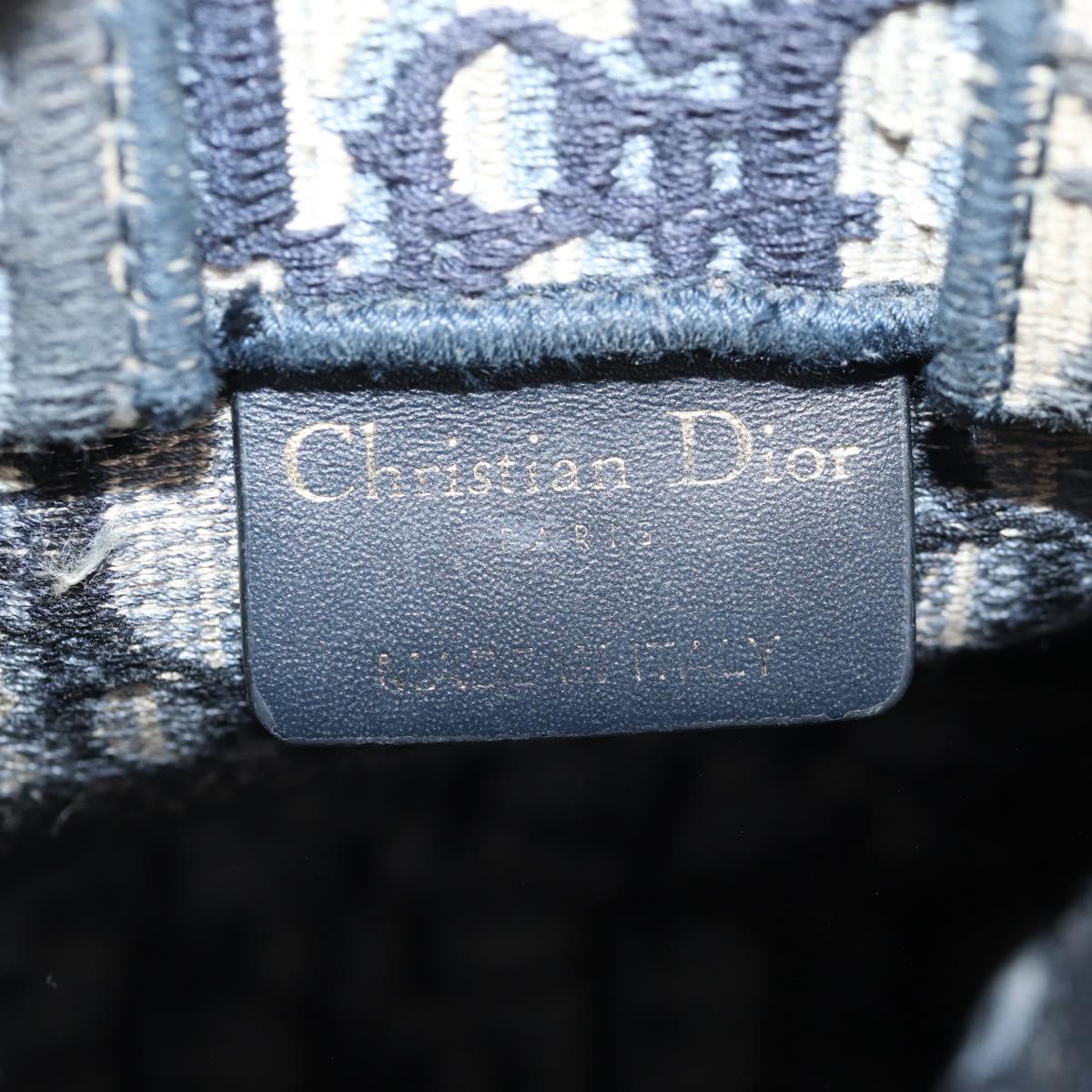 Christian Dior Trotter Canvas Vertical Book Tote Mini Bag Navy Auth 120170AM