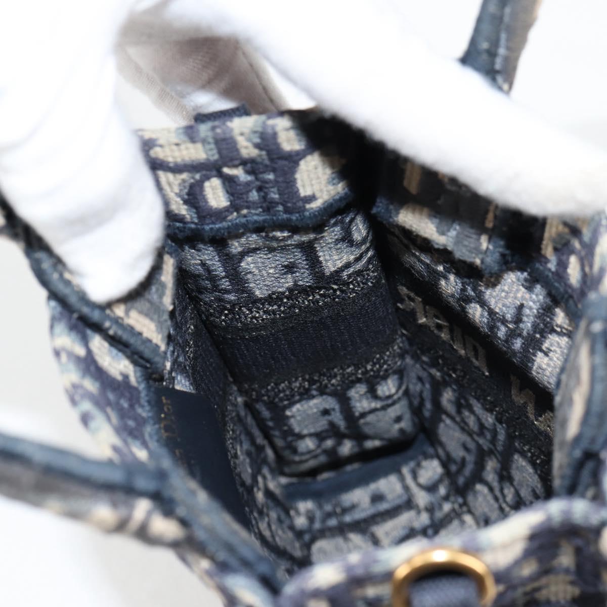 Christian Dior Trotter Canvas Vertical Book Tote Mini Bag Navy Auth 120170AM