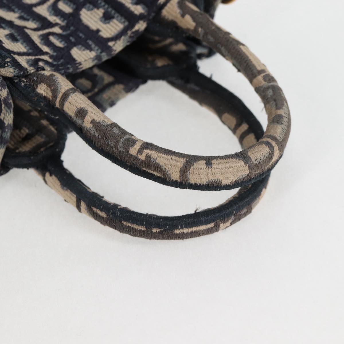 Christian Dior Trotter Canvas Vertical Book Tote Mini Bag Navy Auth 120170AM