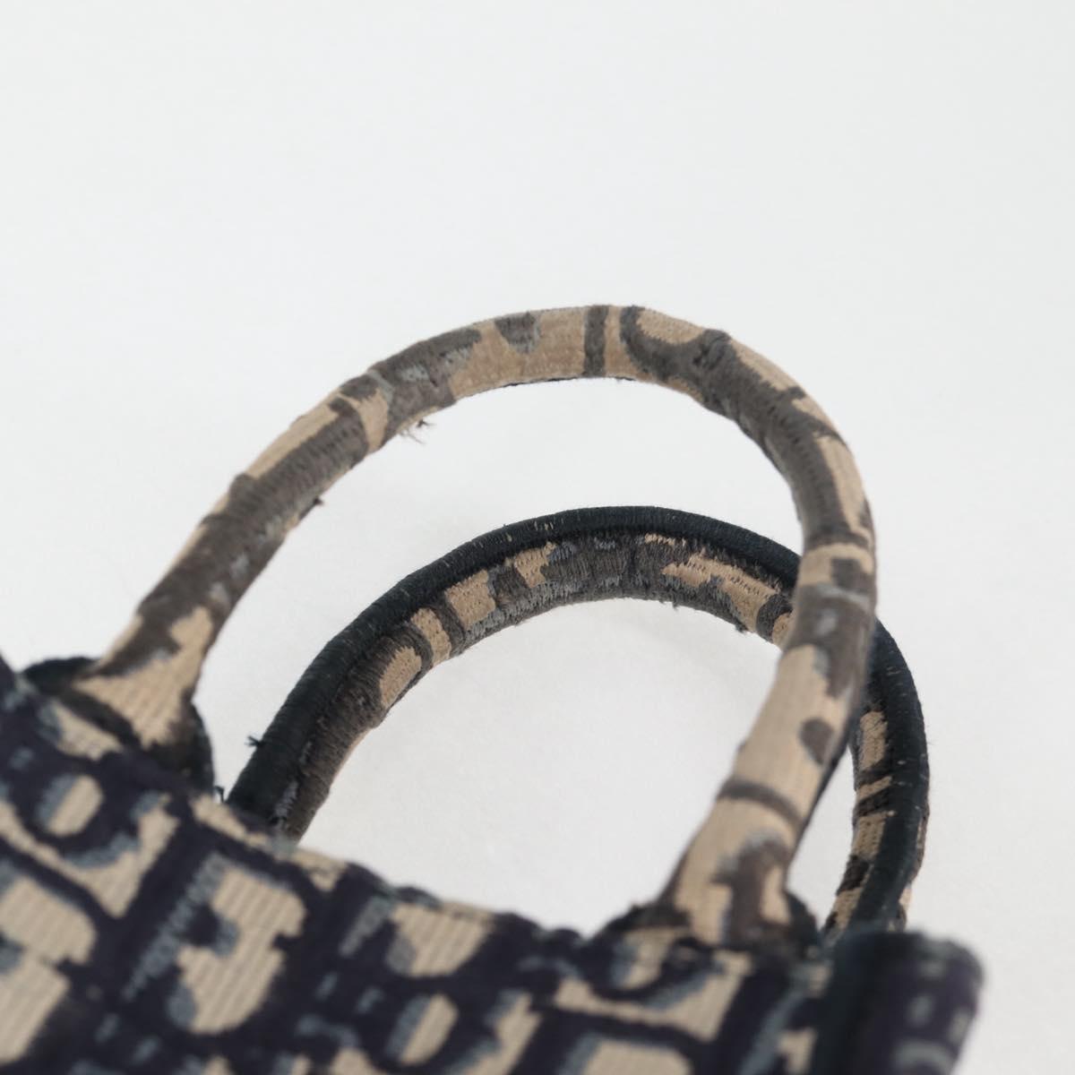 Christian Dior Trotter Canvas Vertical Book Tote Mini Bag Navy Auth 120170AM