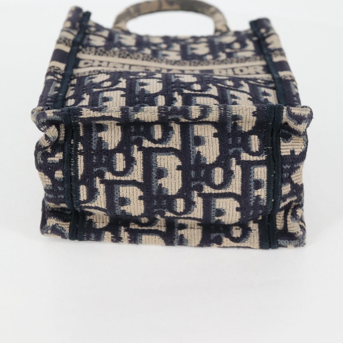 Christian Dior Trotter Canvas Vertical Book Tote Mini Bag Navy Auth 120170AM
