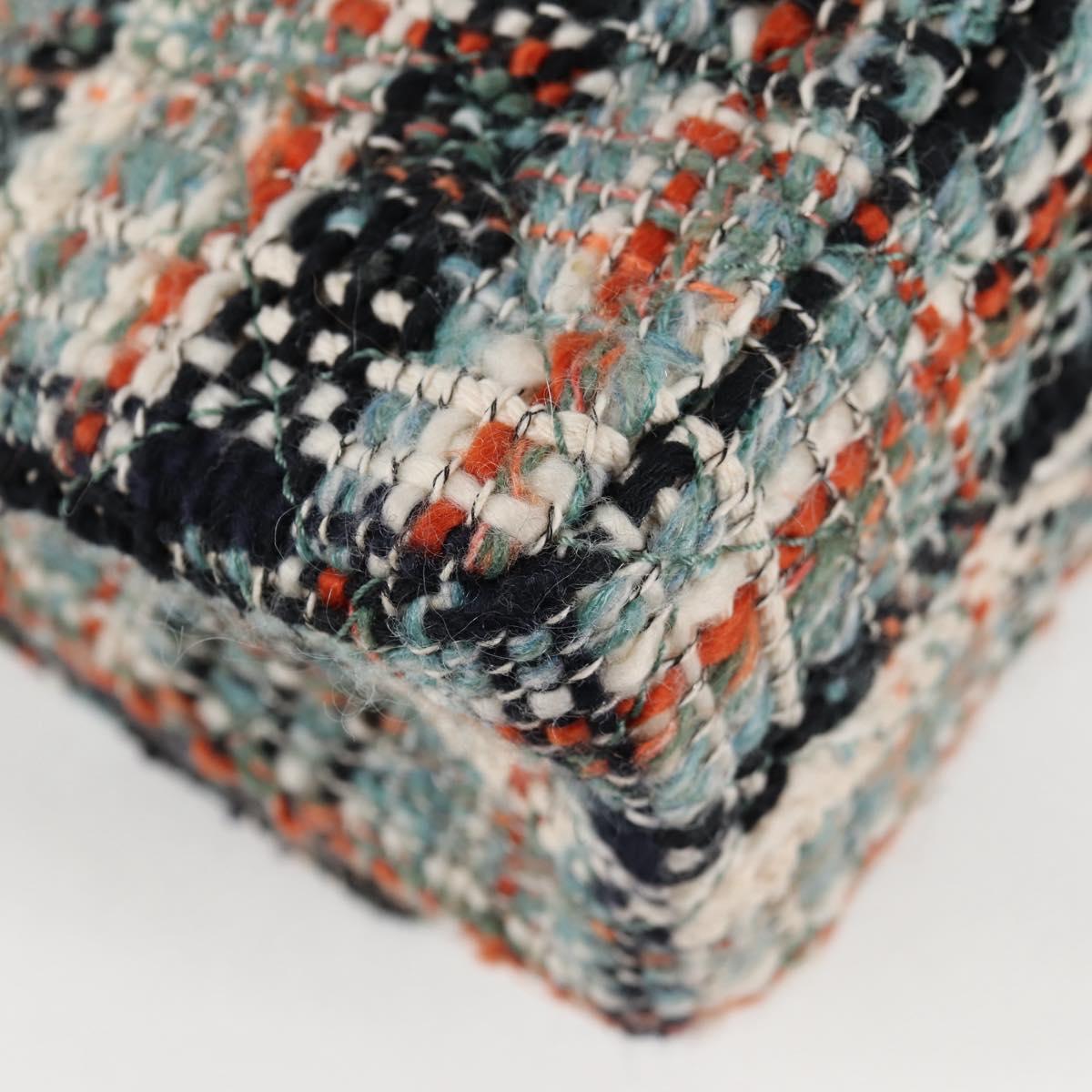 CHANEL Matelasse Chain Shoulder Bag Tweed Light Blue Gold CC Auth 120174M