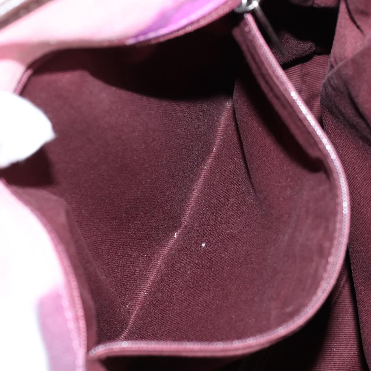 CHANEL Embroidery Shoulder Bag Suede Pink CC Auth 120175AM