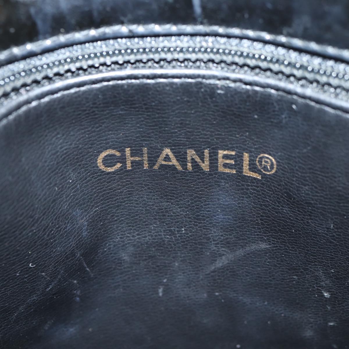 CHANEL Matelasse Tote Bag Patent leather Black Gold CC Auth 120184