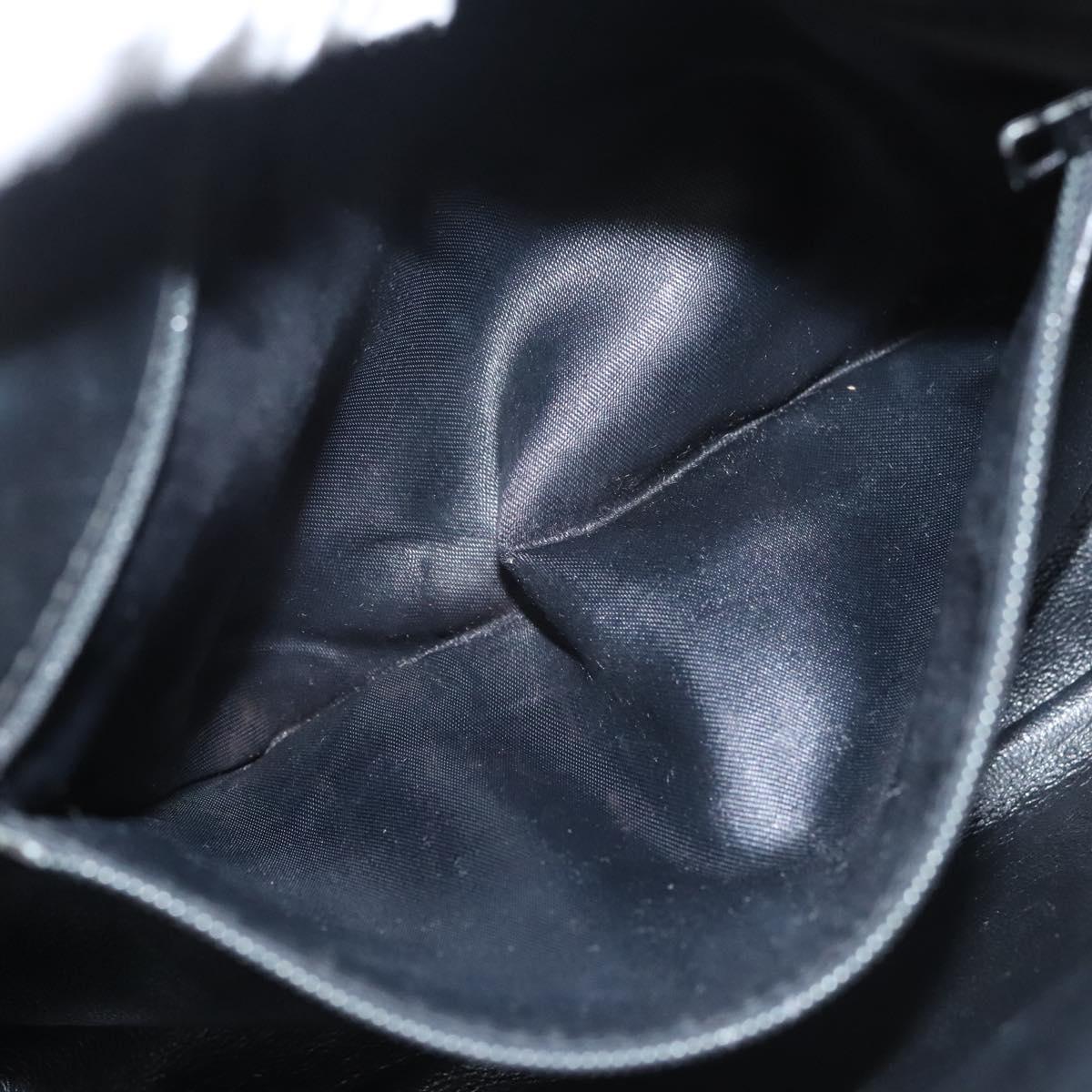 CHANEL Matelasse Chain Shoulder Bag Canvas White Black CC Auth 120186