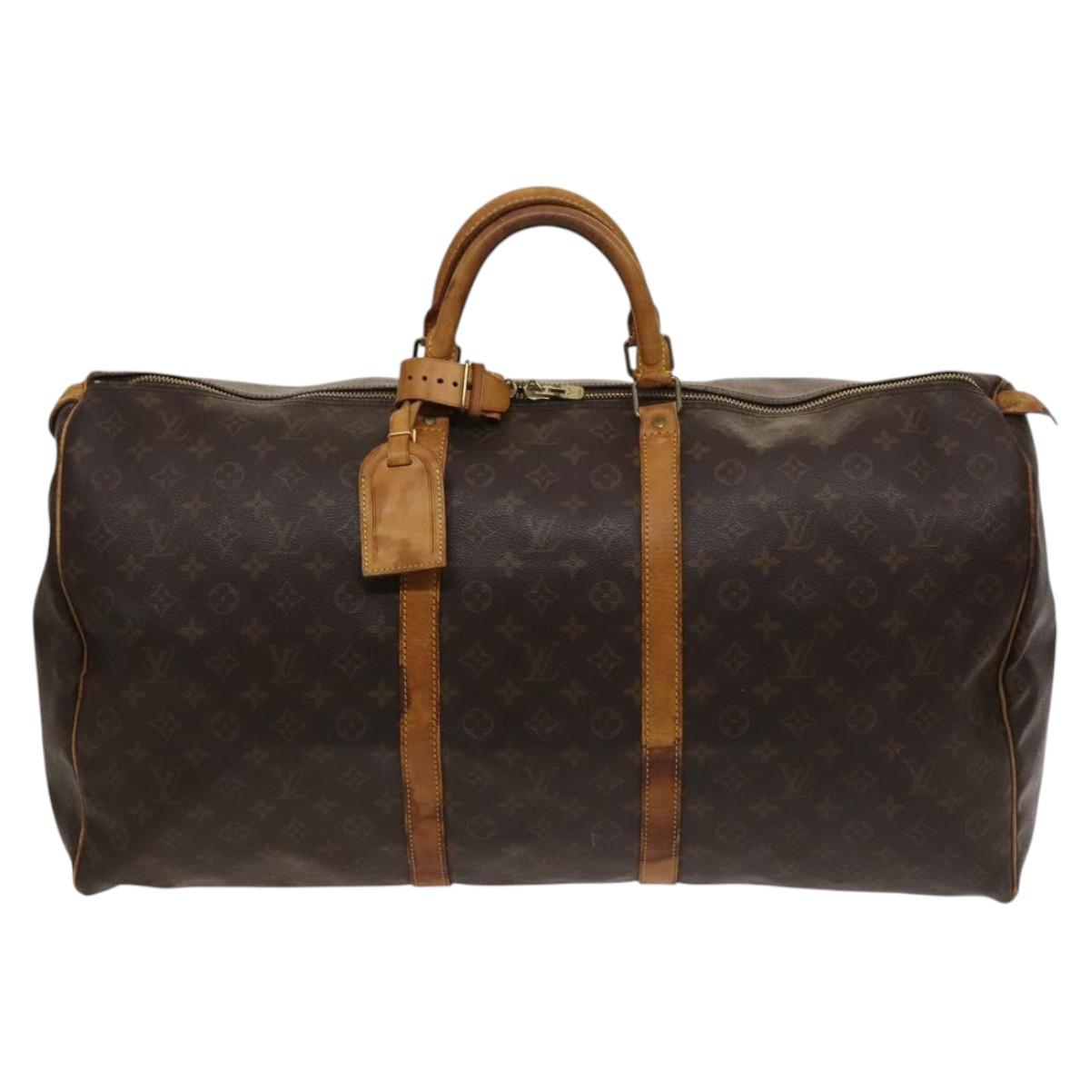 LOUIS VUITTON Monogram Keepall 60 Boston Bag M41422 LV Auth 120206
