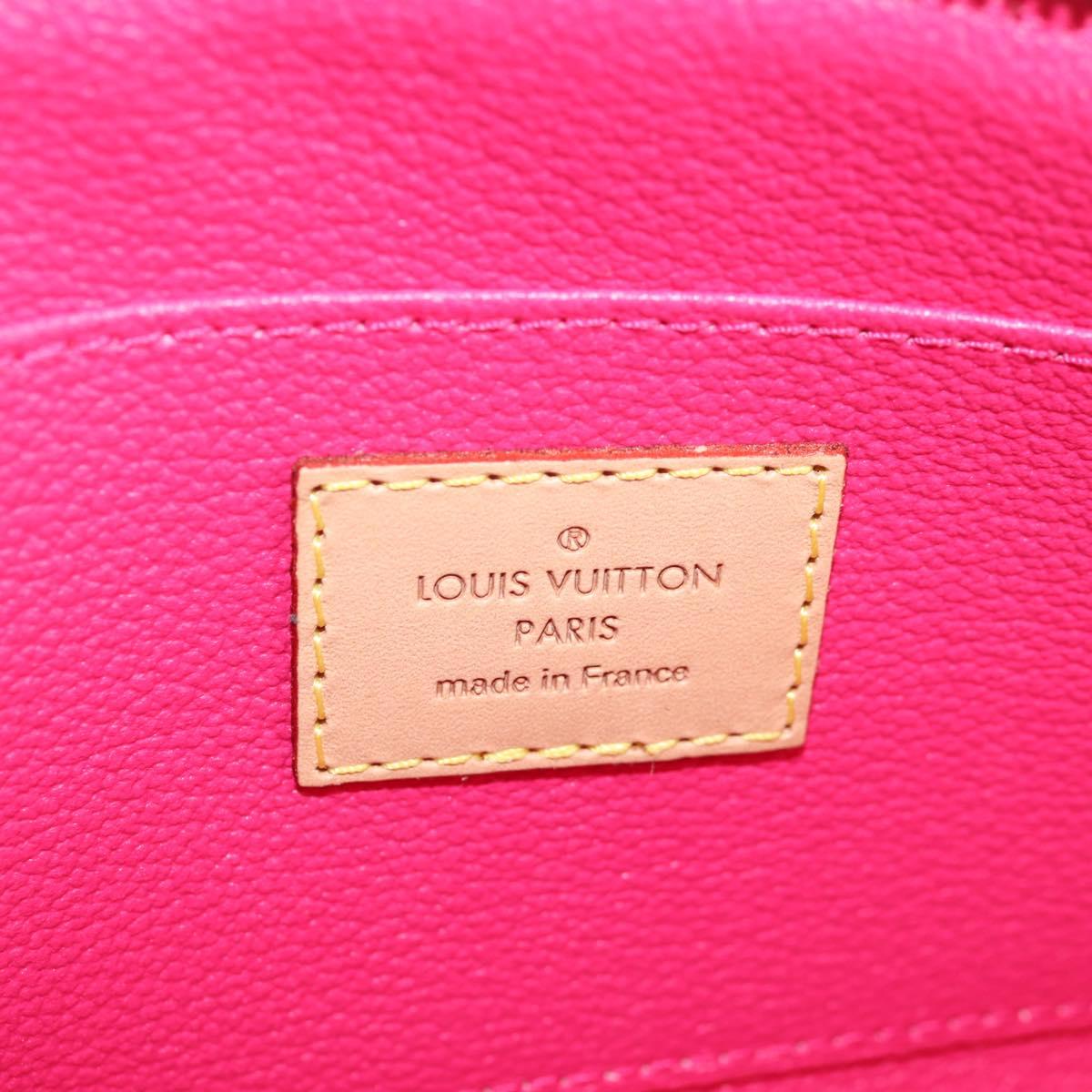 LOUIS VUITTON Monogram V Line Pochette Cosmetic PM Pouch Pink LV Auth 120232AM