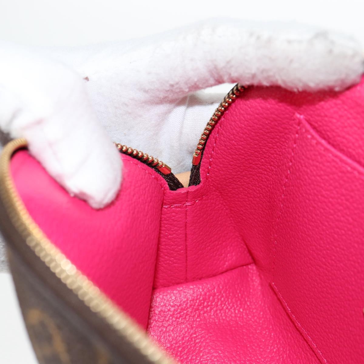 LOUIS VUITTON Monogram V Line Pochette Cosmetic PM Pouch Pink LV Auth 120232AM