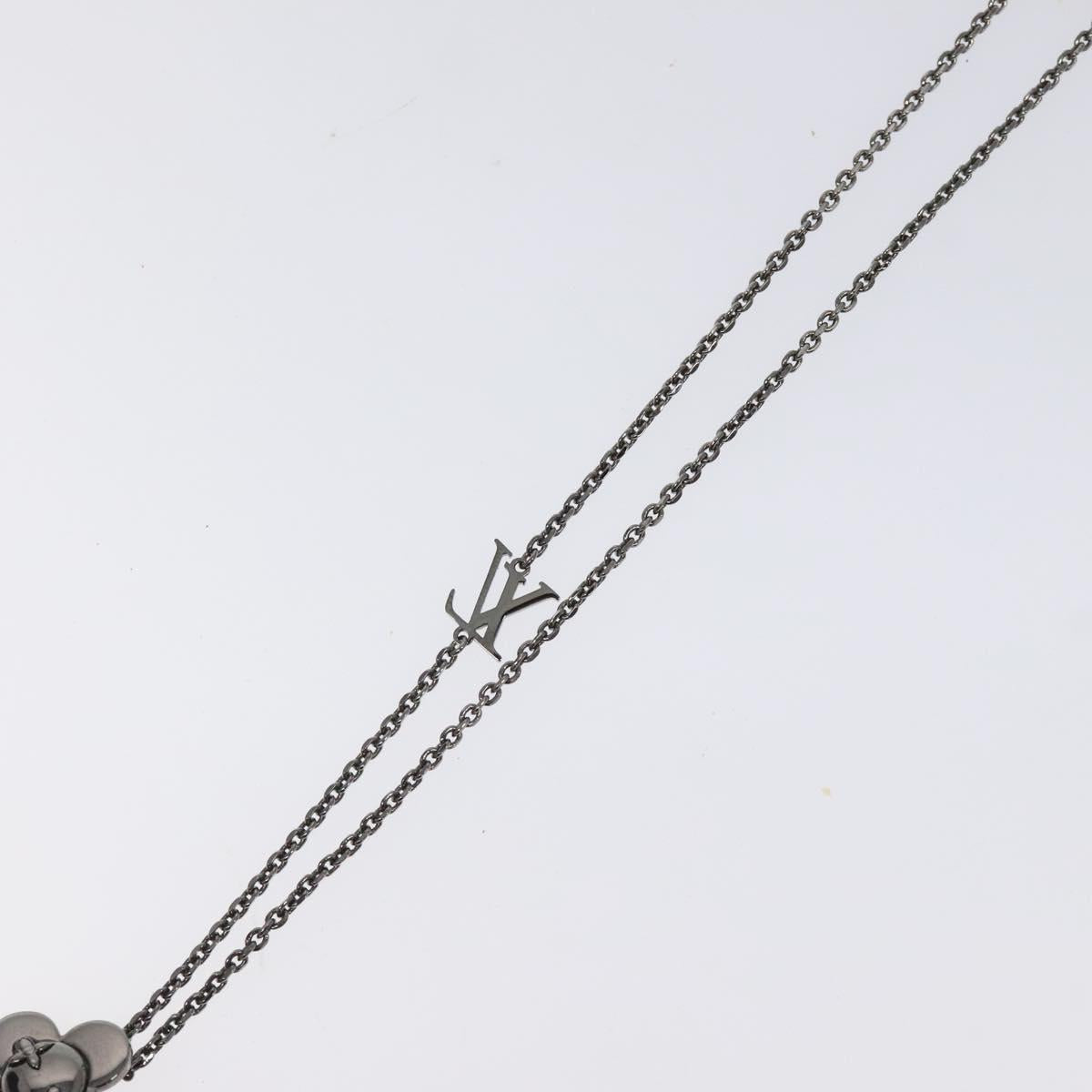 LOUIS VUITTON Pendant Vivienne Necklace metal Silver Tone M00831 LV Auth 120237