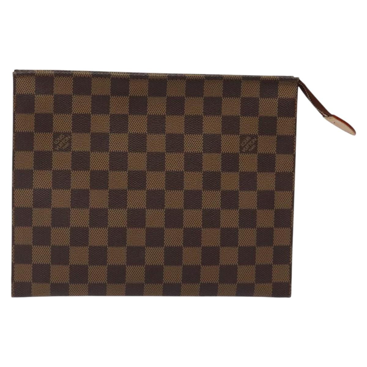 LOUIS VUITTON Damier Ebene Posh Toilette 26 Pouch N47543 LV Auth 120246