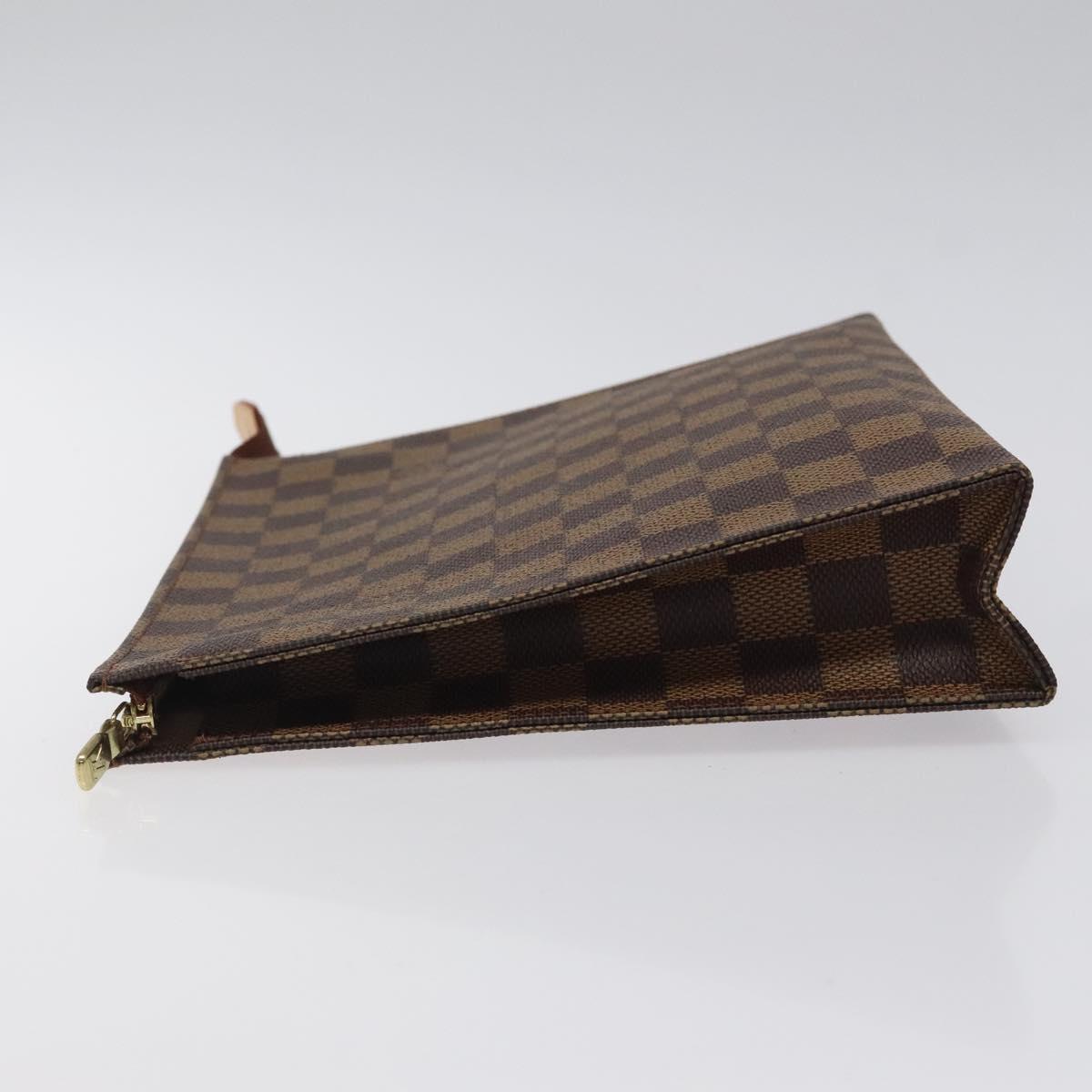 LOUIS VUITTON Damier Ebene Posh Toilette 26 Pouch N47543 LV Auth 120246