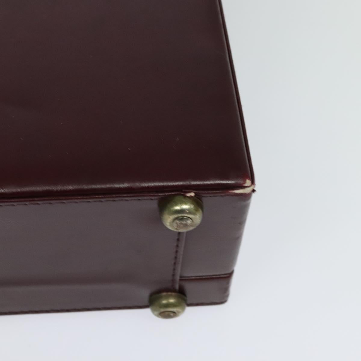 CARTIER Trunk Leather Red Gold Auth 120248