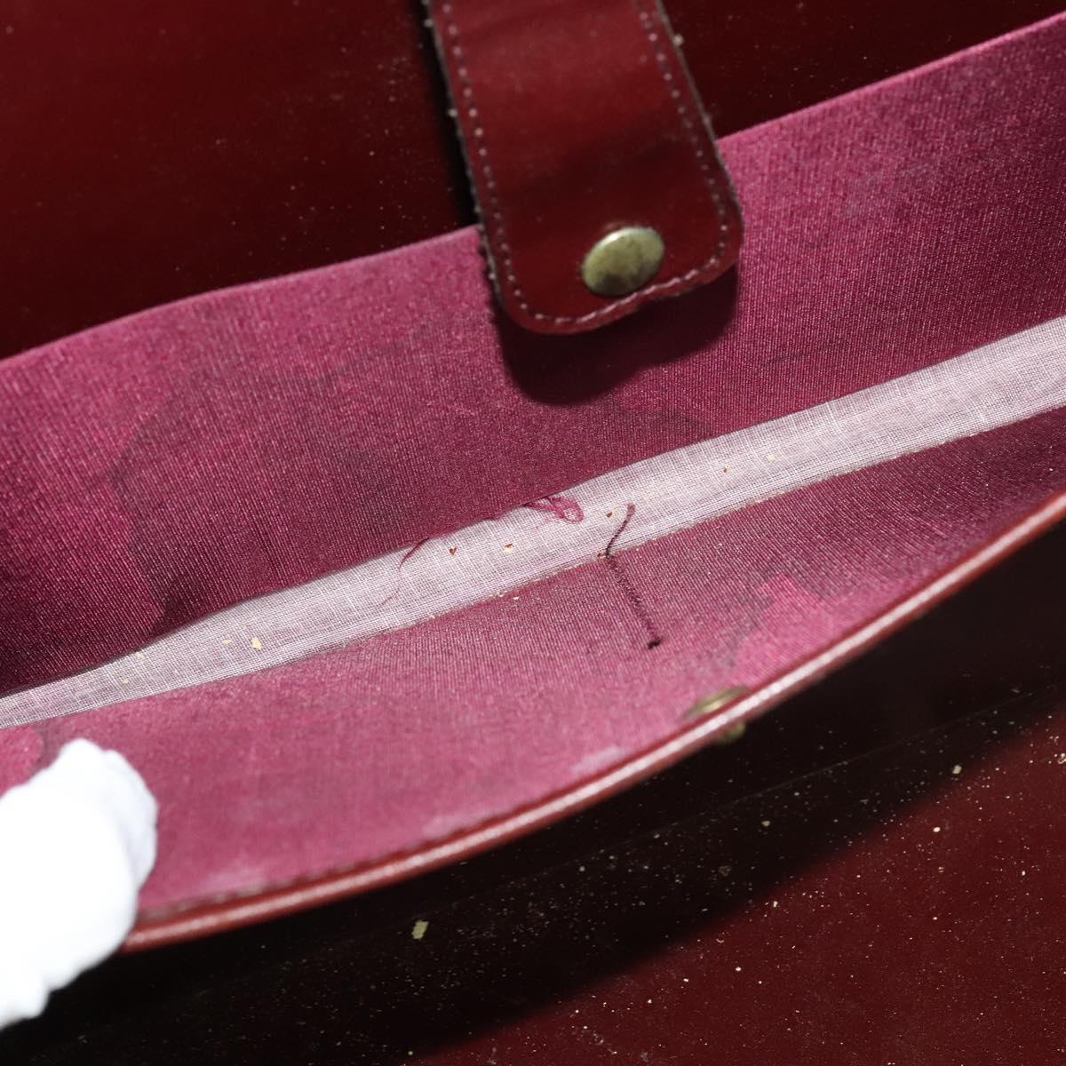 CARTIER Trunk Leather Red Gold Auth 120248