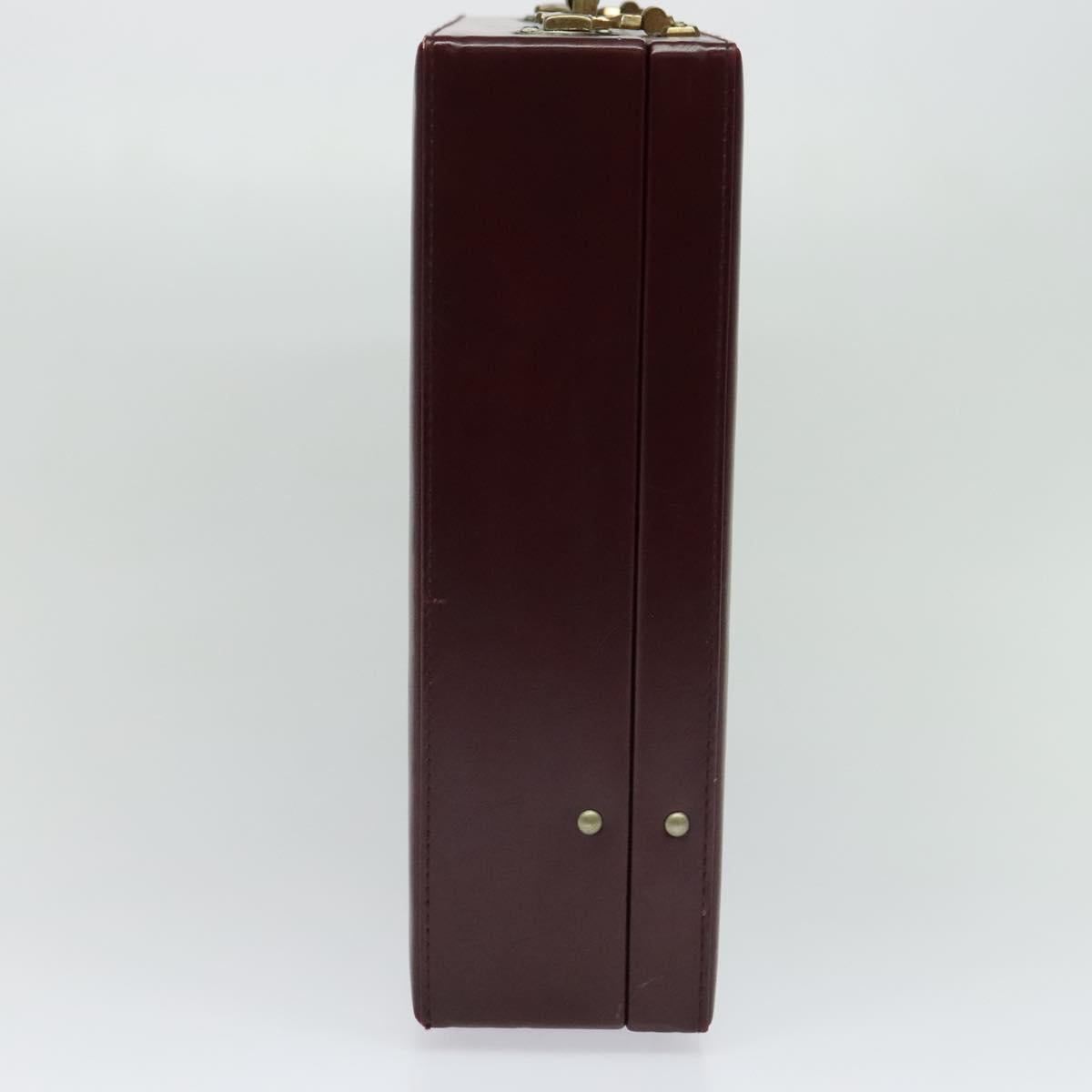 CARTIER Trunk Leather Red Gold Auth 120248