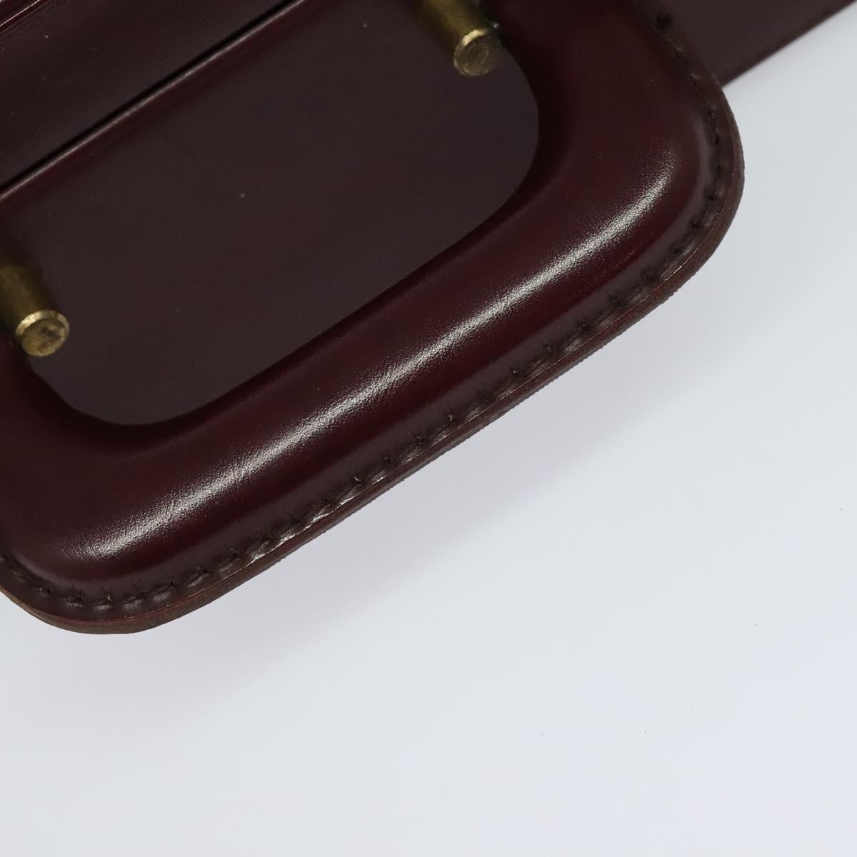 CARTIER Trunk Leather Red Gold Auth 120248