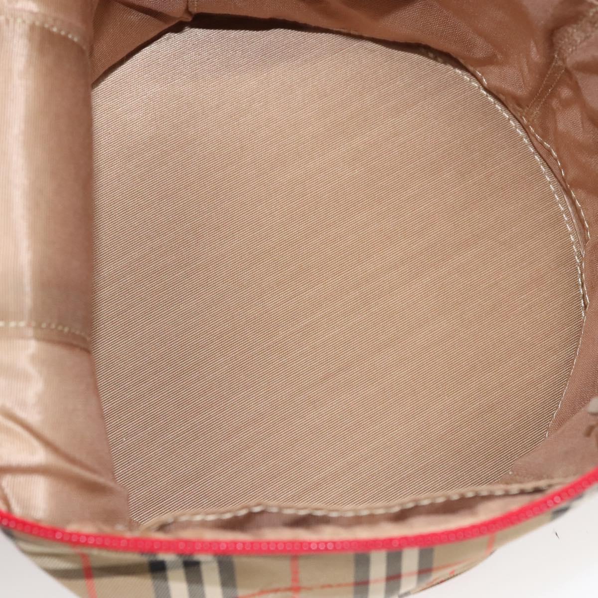 Burberrys Nova Check Pouch Canvas Beige Gold Auth 120260