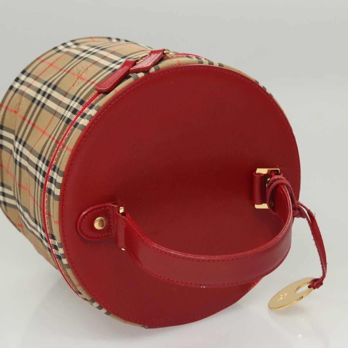 Burberrys Nova Check Pouch Canvas Beige Gold Auth 120260